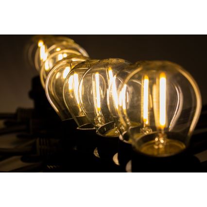 Cadena decorativa exterior MIMOSA 20xE27/1,3W/230V IP44 20m