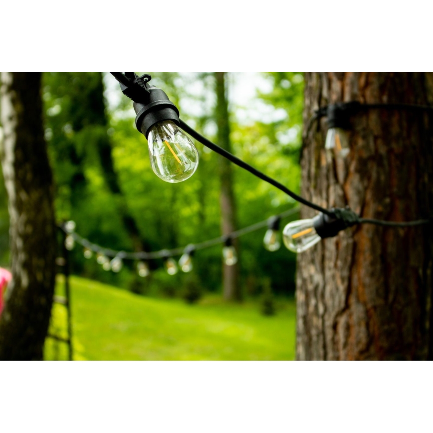 Cadena decorativa exterior MIMOSA 20xE27/1,3W/230V IP44 20m