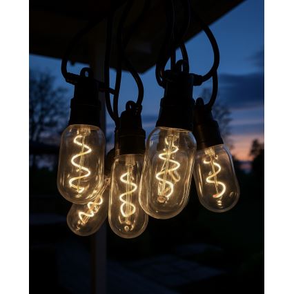 Cadena decorativa LED de exterior 6xLED/0,6W/230V 4,5 m IP44 negra