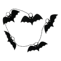 Cadena decorativa LED HALLOWEEN 10xLED/2xAA/blanco cálido 1,3m murciélagos