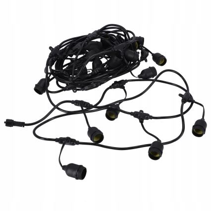 Cadena decorativa LED para exteriores 30xE27/1W/230V 16,44 m IP44 negra