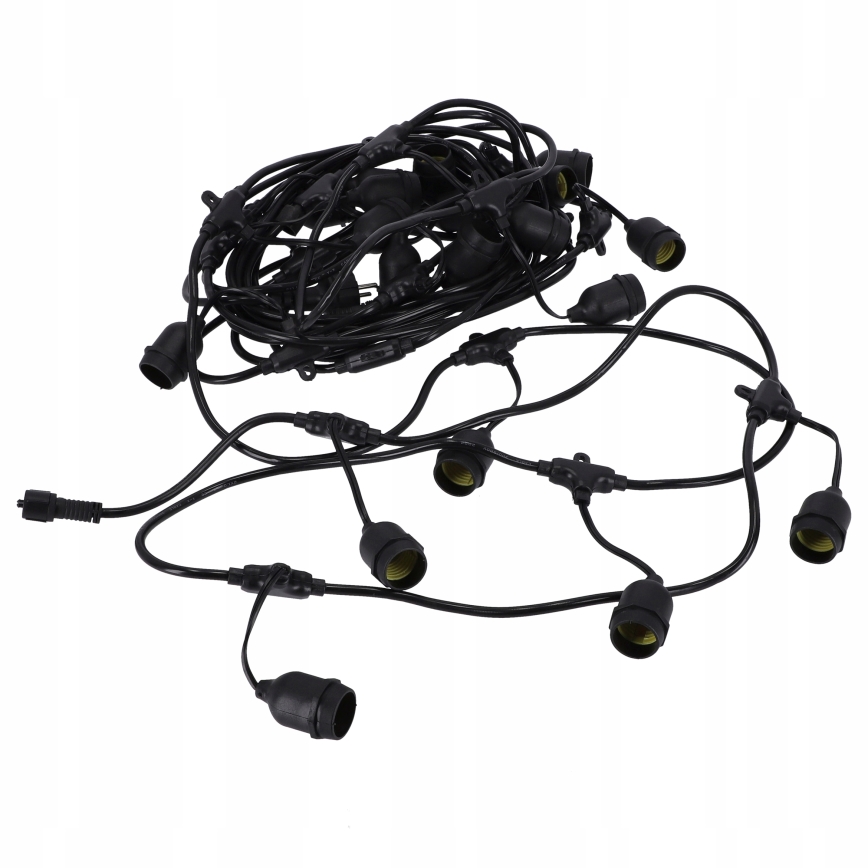 Cadena decorativa LED para exteriores 30xE27/1W/230V 16,44 m IP44 negra