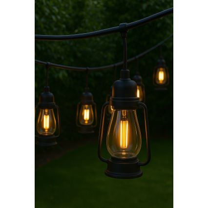 Cadena decorativa para exterior GIRLANDA 10x LED 10 m IP44 blanco cálido
