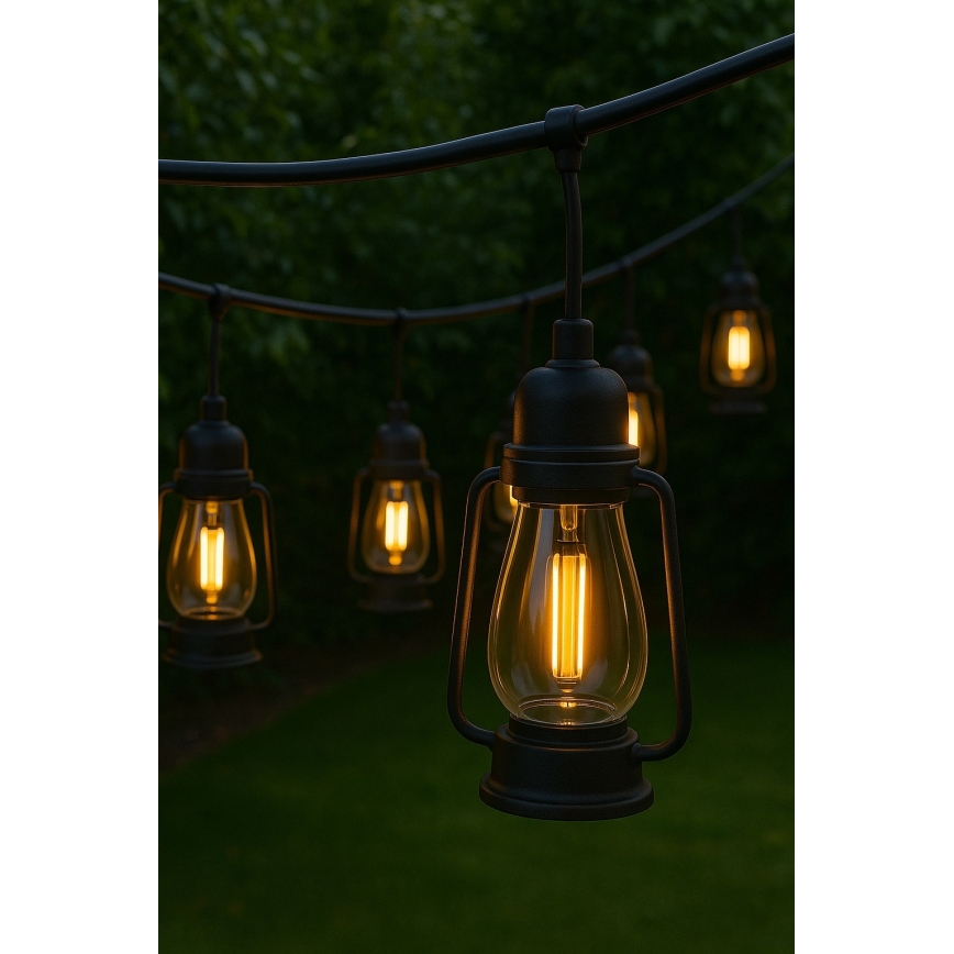Cadena decorativa para exterior GIRLANDA 10x LED 10 m IP44 blanco cálido
