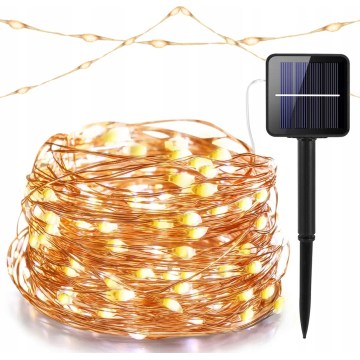 Cadena decorativa solar LED 100xLED/1,2V 800 mAh 7 m IP44 negra
