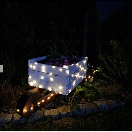 Cadena decorativa solar LED 200xLED/1,2V 800 mAh 12 m IP44 negra