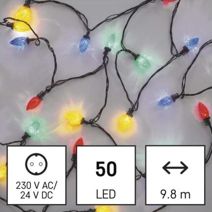 Cadena LED de Navidad para exteriores 50xLED/8 modos 14,8m IP44 multicolor