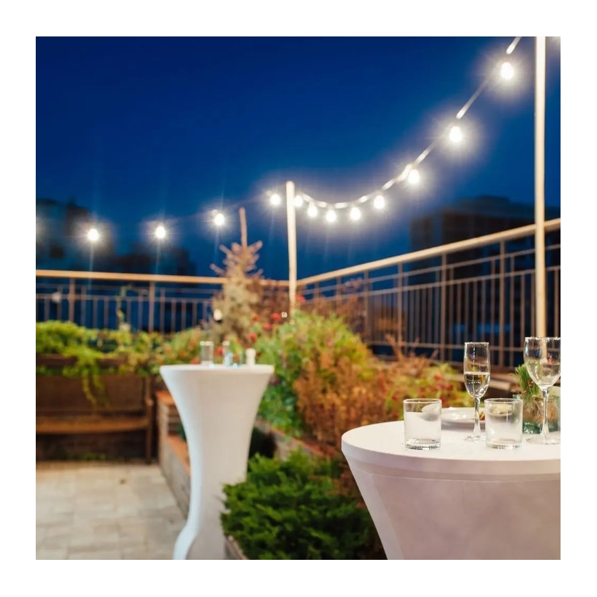 Cadena LED exterior STRING 10m 20xLED/0,5W/24/230V 3000K IP44
