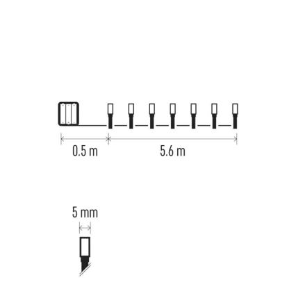 Cadena LED navideña exterior 80xLED/3xAA 6,1m IP44 blanco frío