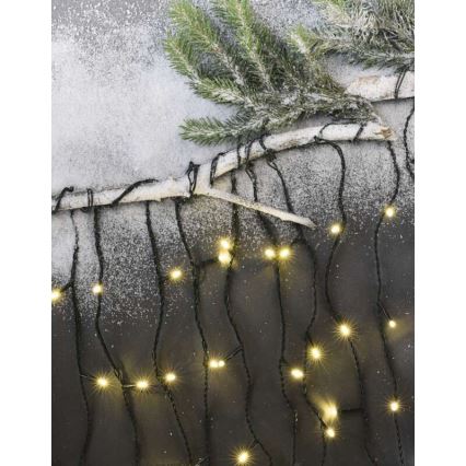 Cadena LED navideña para exterior 200 LED/8 modos 8,6 m IP44 blanco cálido