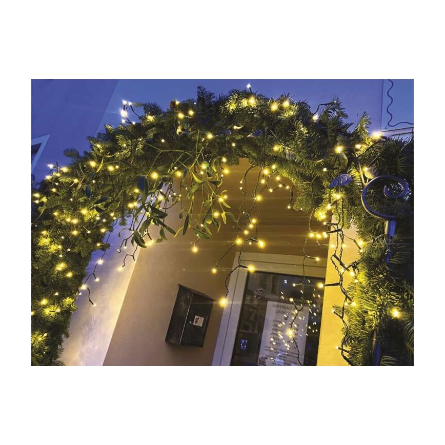 Cadena LED navideña para exterior 200 LED/8 modos 8,6 m IP44 blanco cálido