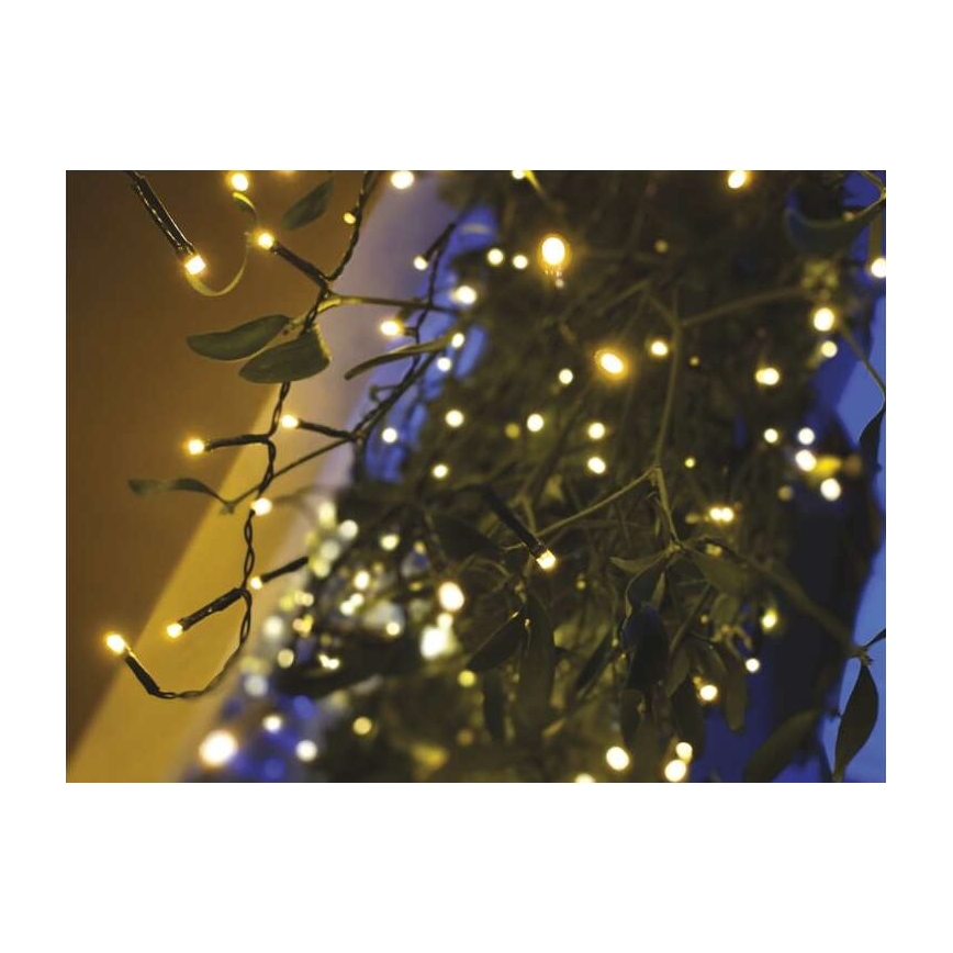 Cadena LED navideña para exterior 200 LED/8 modos 8,6 m IP44 blanco cálido