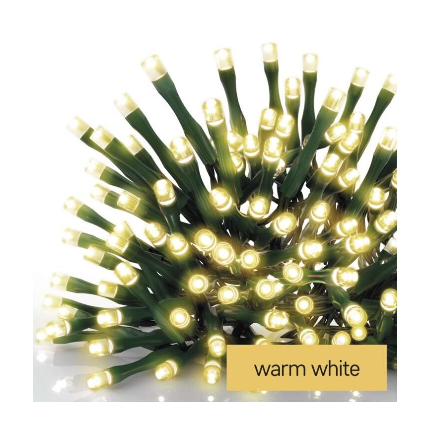 Cadena LED navideña para exterior 200 LED/8 modos 8,6 m IP44 blanco cálido