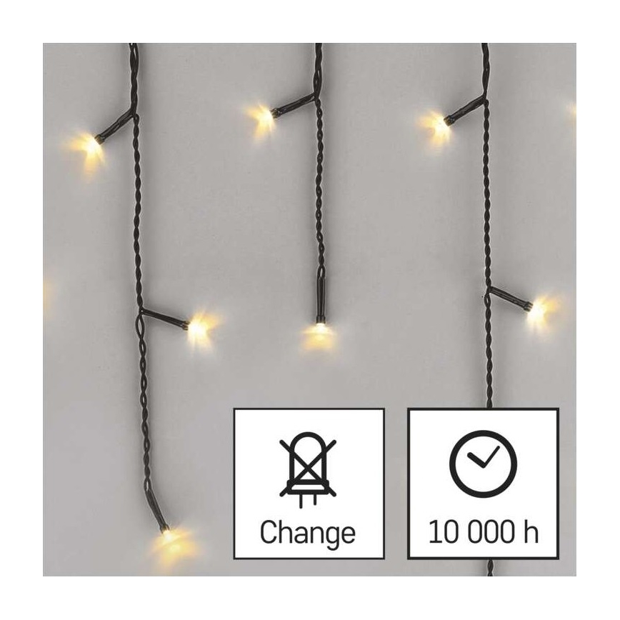 Cadena LED navideña para exterior 200 LED/8 modos 8,6 m IP44 blanco cálido