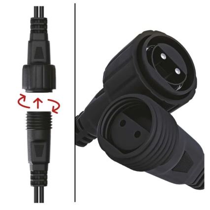 Cadena LED para exterior 50xLED/5m IP44, blanco cálido