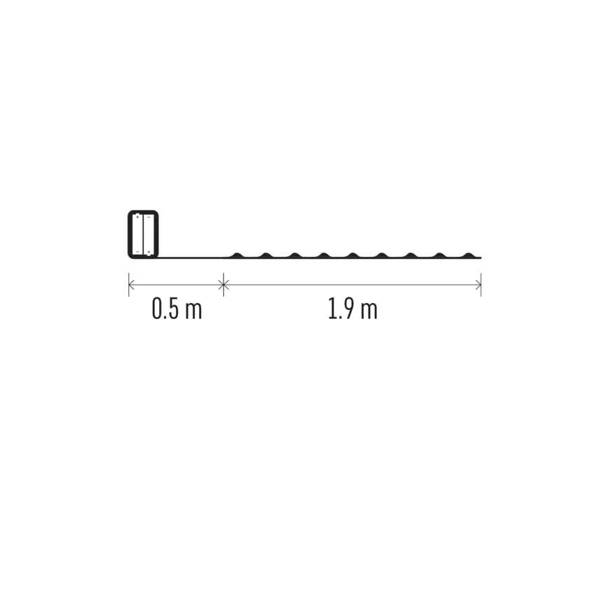 Cadena luminosa LED, 20 LEDs, alimentada por 2 pilas AA, 2,4 m, blanco frío