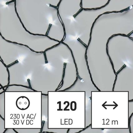 Cadena luminosa LED para exterior 120xLED/17m IP44 blanco frío