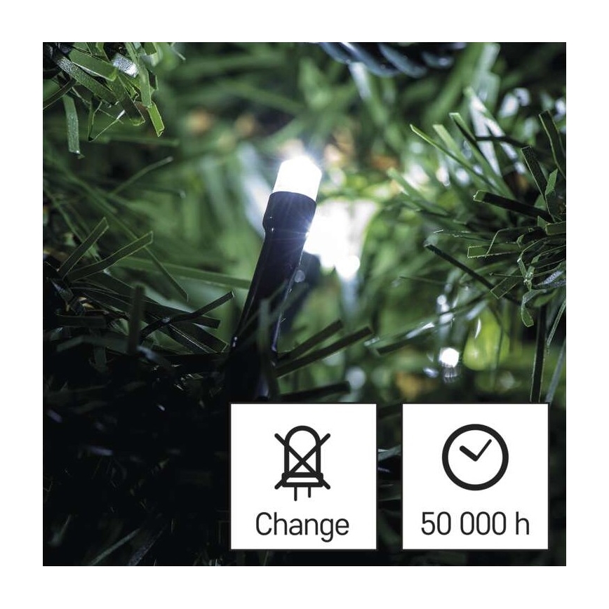 Cadena luminosa LED para exterior 120xLED/17m IP44 blanco frío