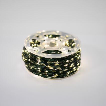 Guirnalda LED exterior 1500xLED/230V 8 funciones 153 m IP44 blanco cálido + mando a distancia