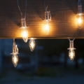 Cadena navideña LED extensible para exterior CONE FILAMENT 20xE10 14m transparente/blanco cálido IP44, Fabricado en la República Checa