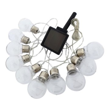 Cadena solar LED 10xLED/1,2V 2m 300 mAh IP44 blanco cálido
