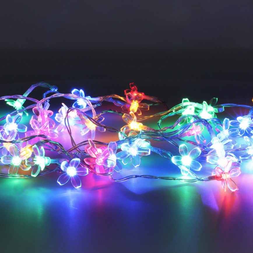 Cadena solar LED RGB 50xLED/0,12W/1,2V 1xAA IP44 600 mAh