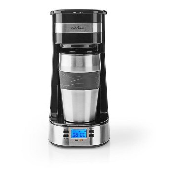 Cafetera para una taza de 0,4 l con temporizador y taza de viaje