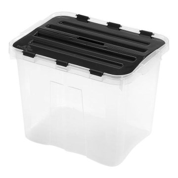 Caja de almacenamiento DRAGON 24 l negro/transparente