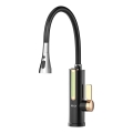 Calentador de agua instantáneo con pantalla LED 3000 W/230 V IPX4 negro/dorado