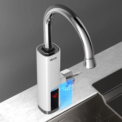 Calentador de agua instantáneo con pantalla LED 3000W/230V IPX4 blanco