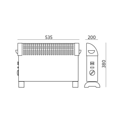 Calentador de convección SONDO 750/1250/2000W/230V