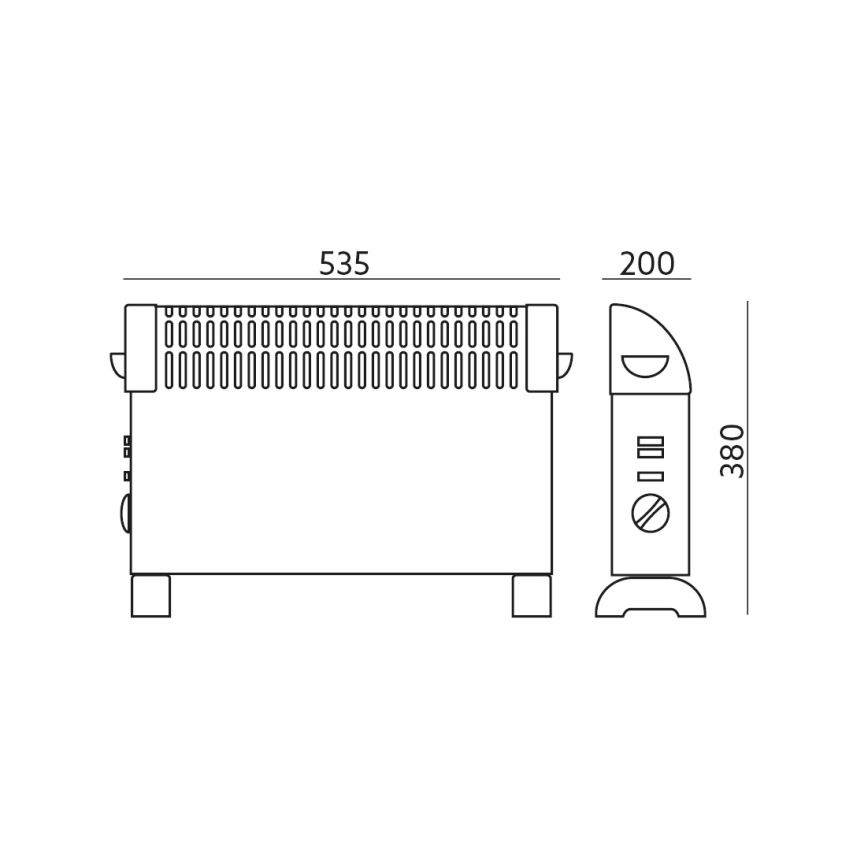 Calentador de convección SONDO 750/1250/2000W/230V