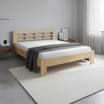 Cama de matrimonio de madera ANGELA 180x200 cm en haya