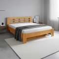 Cama de matrimonio de madera maciza con espacio de almacenamiento ANGELA 180x200 cm nogal claro