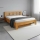 Cama de matrimonio de madera maciza con espacio de almacenamiento ANGELA 180x200 cm nogal claro