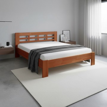 Cama doble de madera ANGELA 180x200 cm ciruela