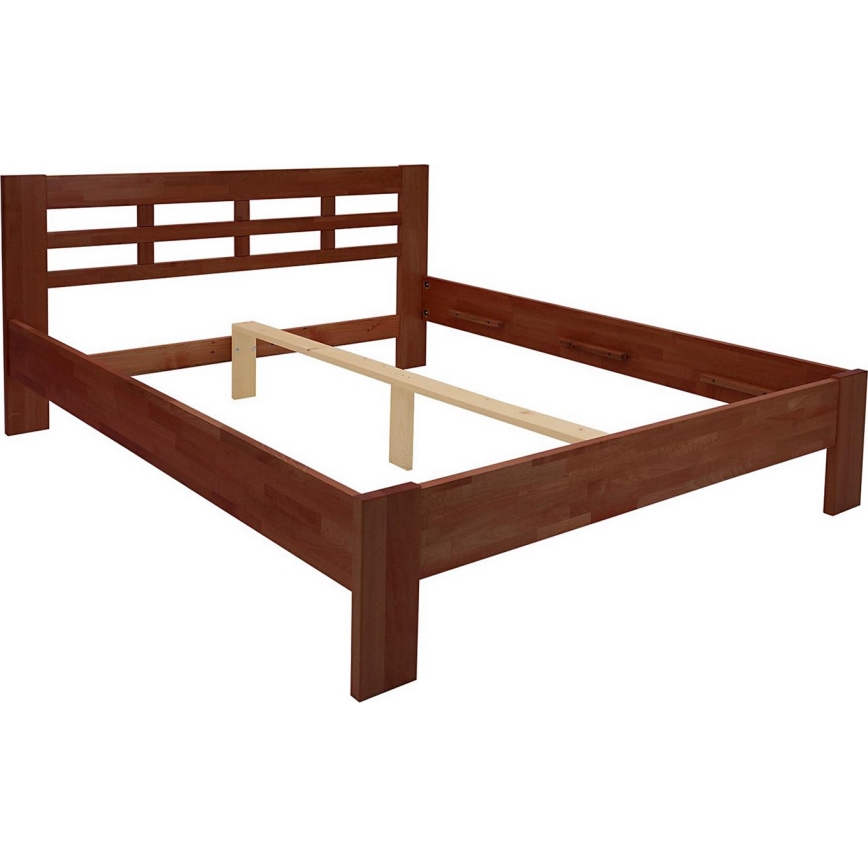 Cama doble de madera maciza ANGELA 180x200 cm noga oscura