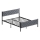 Cama doble metálica KAROM 120x200 cm, gris, capacidad de carga 120 kg