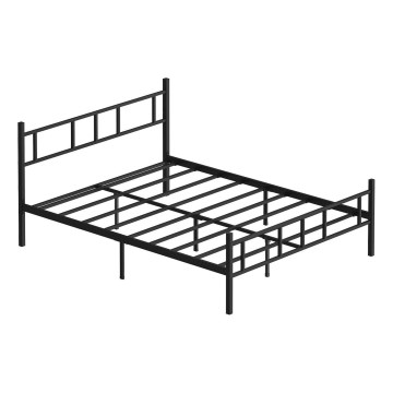Cama doble metálica PIRON 140 x 200 cm, negra, capacidad de carga 200 kg