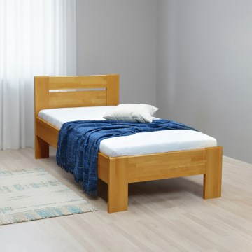 Cama individual AMBER 90 x 200 cm en nogal claro