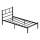 Cama individual de metal ROVAN 90x200 cm negra, capacidad de carga 120 kg