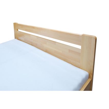 Cama matrimonial con somier y espacio de almacenamiento de madera maciza AMARA 180x200 cm de haya