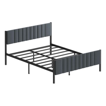 Cama metálica doble LUNOR 120 x 200 cm, antracita — capacidad de carga 120 kg