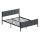 Cama metálica doble LUNOR 120 x 200 cm, antracita — capacidad de carga 120 kg
