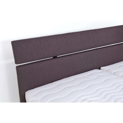 Cama tapizada ALIS 160x200 cm con colchón y espacio de almacenamiento, marrón