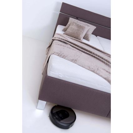 Cama tapizada ALIS 160x200 cm con colchón y espacio de almacenamiento, marrón