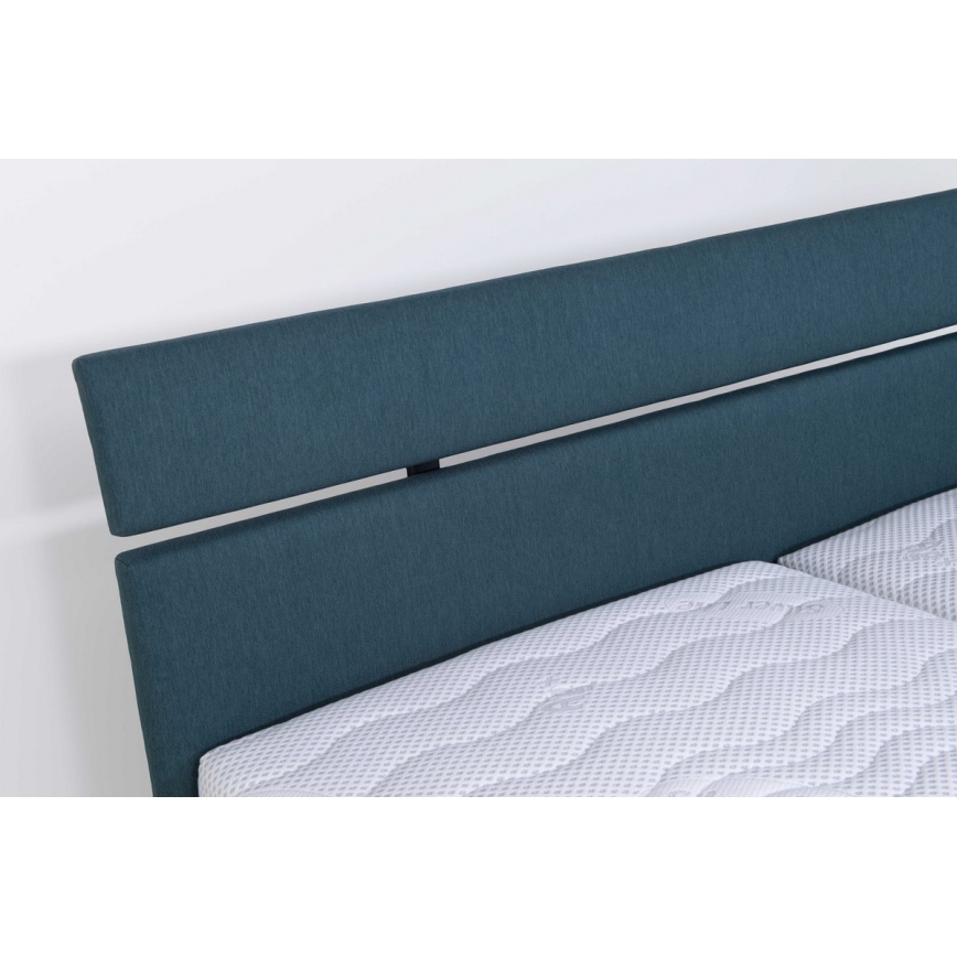 Cama tapizada ALIS 180x200 cm con almacenamiento integrado, sin colchón, azul petróleo