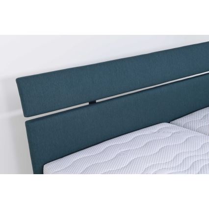 Cama tapizada ALIS 180x200 cm con colchón y amplio espacio de almacenamiento, azul petróleo