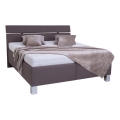 Cama tapizada ALIS 180x200 cm con colchón y espacio de almacenamiento, color marrón