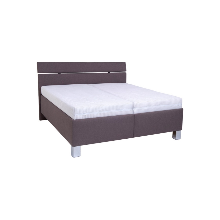 Cama tapizada ALIS 180x200 cm con colchón y espacio de almacenamiento, color marrón